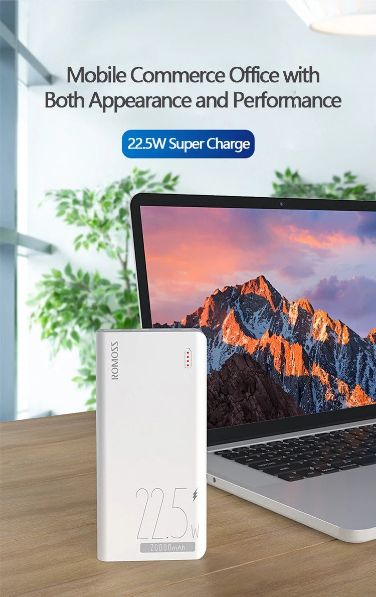 ROMOSS 20000mAh Fast Charging Power Bank | Universal Portable Phone Charger